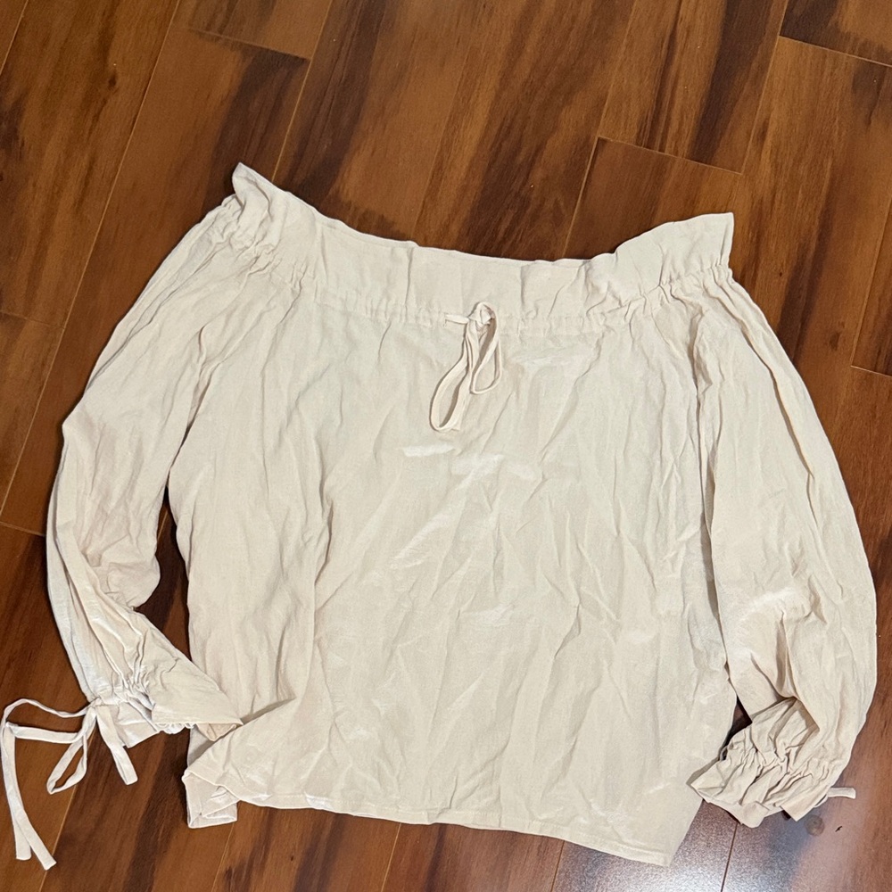 New Sonderhaus Ruth Blouse Off-Shoulder Cream Blouse Large - Picture 3 of 5
